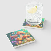 Dessous-de-verre En Pierre Beaux champignons mignons (Côté)