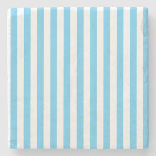 Dessous-de-verre En Pierre Bébé Bleu et Blanc, Carré Dessous de verre à rayur