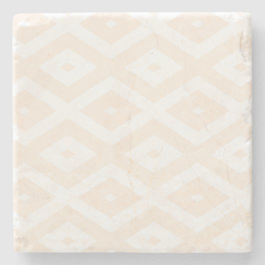 Dessous-de-verre En Pierre Beige and white diamond pattern (Devant)