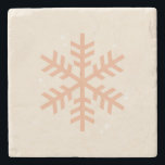 Dessous-de-verre En Pierre Beige de Noël<br><div class="desc">Illustration de Noël - Flocon de neige - Beige Neutre / Tons Terre Noël Imprimer.</div>