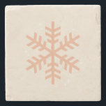 Dessous-de-verre En Pierre Beige de Noël<br><div class="desc">Illustration de Noël - Flocon de neige - Beige Neutre / Tons Terre Noël Imprimer.</div>