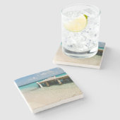 Dessous-de-verre En Pierre Belize, mer des Caraïbes, Goff Caye. Petite île (Côté)