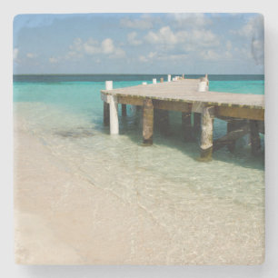 Dessous-de-verre En Pierre Belize, mer des Caraïbes, Goff Caye. Petite île