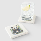 Dessous-de-verre En Pierre Belle aquarelle Panda Bear (Côté)