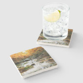 Dessous-de-verre En Pierre Belle cascade en forêt, automne (Côté)