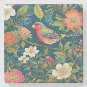 Dessous-de-verre En Pierre Belle coloration Finch Oiseau Botanique