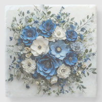 Belle composition florale bleue et blanche
