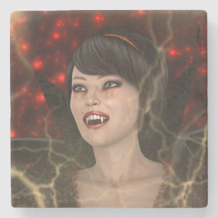 Dessous-de-verre En Pierre Belle Dame Vamp Style De Sorcière Parfaite Pour Ha