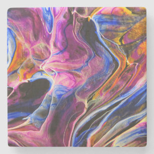Dessous-de-verre En Pierre Belle et colorée Marbre Abstrait Design