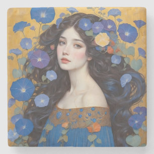 Dessous-de-verre En Pierre Belle Femme Aux Glories Du Matin