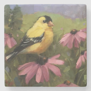 Dessous-de-verre En Pierre Belle Oiseau Jaune Beaux-Arts