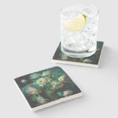 Dessous-de-verre En Pierre Belle Peony Flowers Beverage Coaster (Côté)