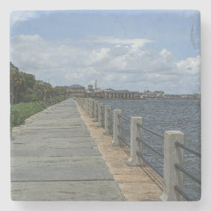 Dessous-de-verre En Pierre Belle promenade du bord de mer