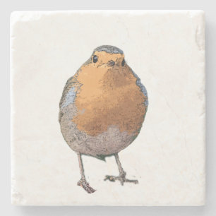 Dessous-de-verre En Pierre Belle rouge-gorge mignonne d'oiseau de Robin