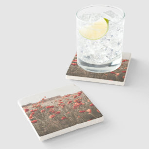 Dessous-de-verre En Pierre belles fleurs de coquelicot