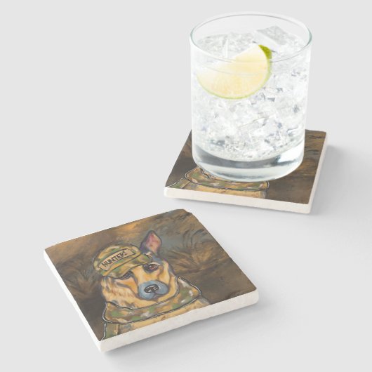 Dessous-de-verre En Pierre Berger allemand (Côté)