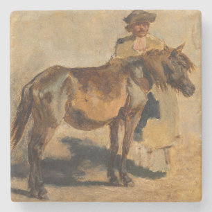 Dessous-de-verre En Pierre Berger avec un cheval (équine)