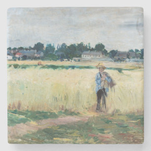 Dessous-de-verre En Pierre Berthe Morisot - Dans le champ de blé à Gennevilli