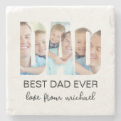 Dessous-de-verre En Pierre Best Dad Ever Photo Letter (Devant)