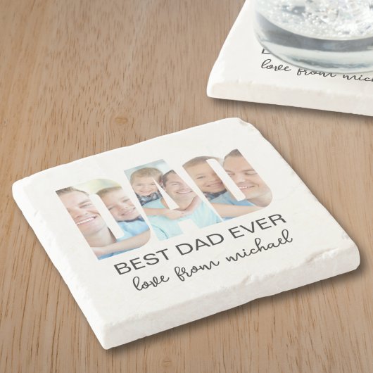 Dessous-de-verre En Pierre Best Dad Ever Photo Letter
