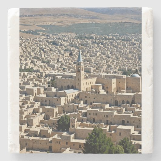 Dessous-de-verre En Pierre Bethlehem town, Marble Stone Coaster (Devant)