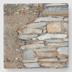 Dessous-de-verre En Pierre béton et pierre texturé Mur, dessous de verre Carr