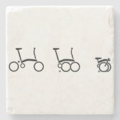 Dessous-de-verre En Pierre Bicyclette se pliante de vélo de Brompton (Devant)