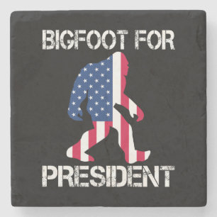 Dessous-de-verre En Pierre Bigfoot pour président drôle Bigfoot