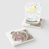 Dessous-de-verre En Pierre Biggie Bulldog Animal Gram (Côté)