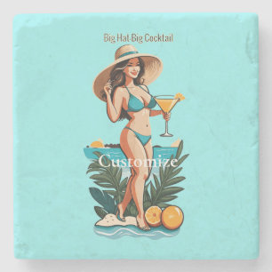 Dessous-de-verre En Pierre Bikini Babe Big Casquette - Big Cocktail Thunder_C