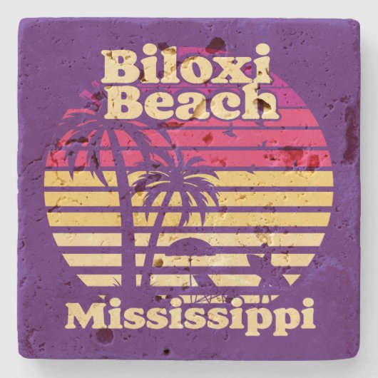 Dessous-de-verre En Pierre Biloxi Beach, Mississippi (Devant)