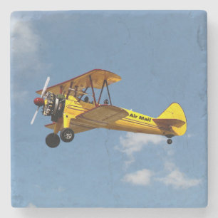 Dessous-de-verre En Pierre Biplan Air Mail