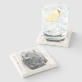 Dessous-de-verre En Pierre Bison d'Amérique (Côté)