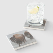 Dessous-de-verre En Pierre Bison de Yellowstone (Côté)