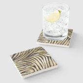 Dessous-de-verre En Pierre Black and Gold Glam Zebra Print (Côté)