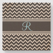 Black | Blanc Chevron gothique Zigzag Monogramme