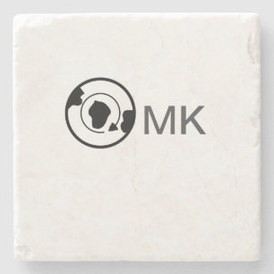 Dessous-de-verre En Pierre Black world globe ajouter nom monogramme détails d