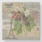 Dessous-de-verre En Pierre Blackberries Floral Garden Flower Papillon Art (Devant)