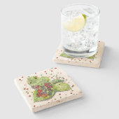 Dessous-de-verre En Pierre BlackBerry vert et rouge (Côté)