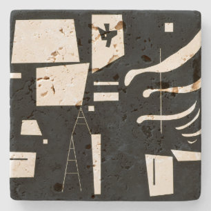 Dessous-de-verre En Pierre Blanc – Doux et dur   Kandinsky  