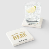 DESSOUS-DE-VERRE EN PIERRE BLANC PERSONNALISABLE MODERNE DE MARQUE VÉRIFIÉE É (Côté)