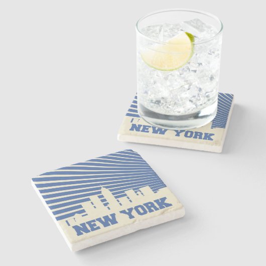 Dessous-de-verre En Pierre Bleu de New York (Côté)