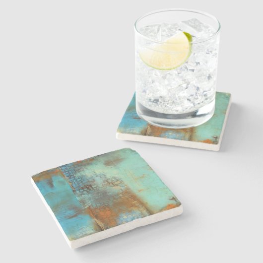 Dessous-de-verre En Pierre Bleu deja (Côté)