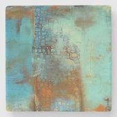 Dessous-de-verre En Pierre Bleu deja (Devant)