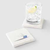 Dessous-de-verre En Pierre Bleu diamant côtier Ikebana temps poème cadeau d'a (Côté)