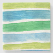 Dessous-de-verre En Pierre Bleu et vert Bleu et Bleu (Devant)