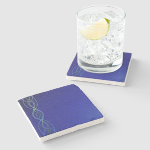 Dessous-de-verre En Pierre Bleu Foncé