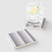 Dessous-de-verre En Pierre Bleu gris rayures (Côté)