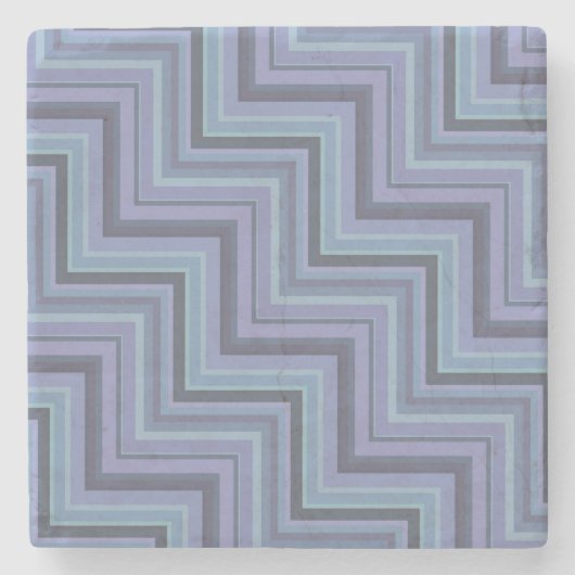 Dessous-de-verre En Pierre Bleu gris rayures motif (Devant)