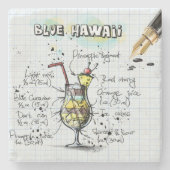 Dessous-de-verre En Pierre Bleu Hawaï (Devant)